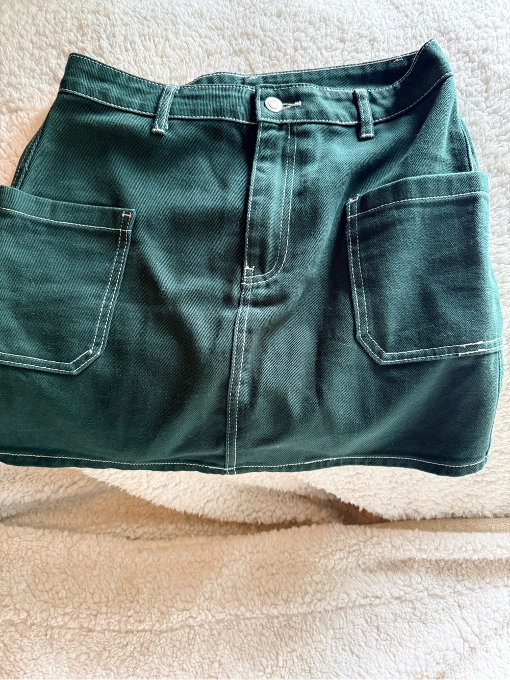 Forever 21 Dark Green Pocket Mini Skirt